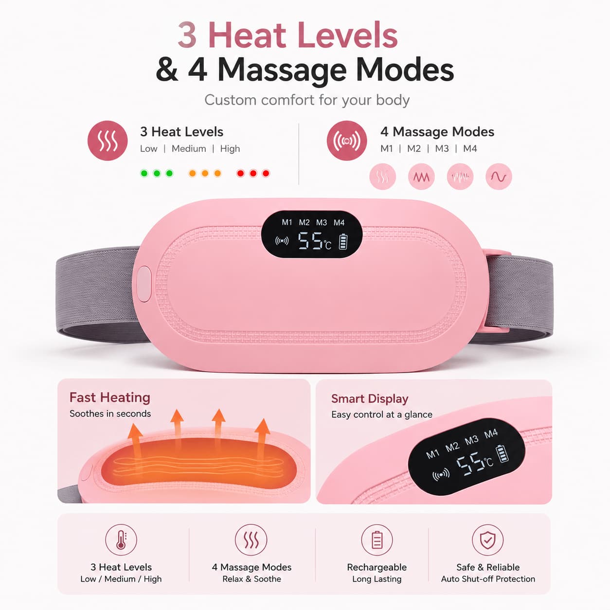 Cordless Menstrual Heating Pad & Cramp Massager