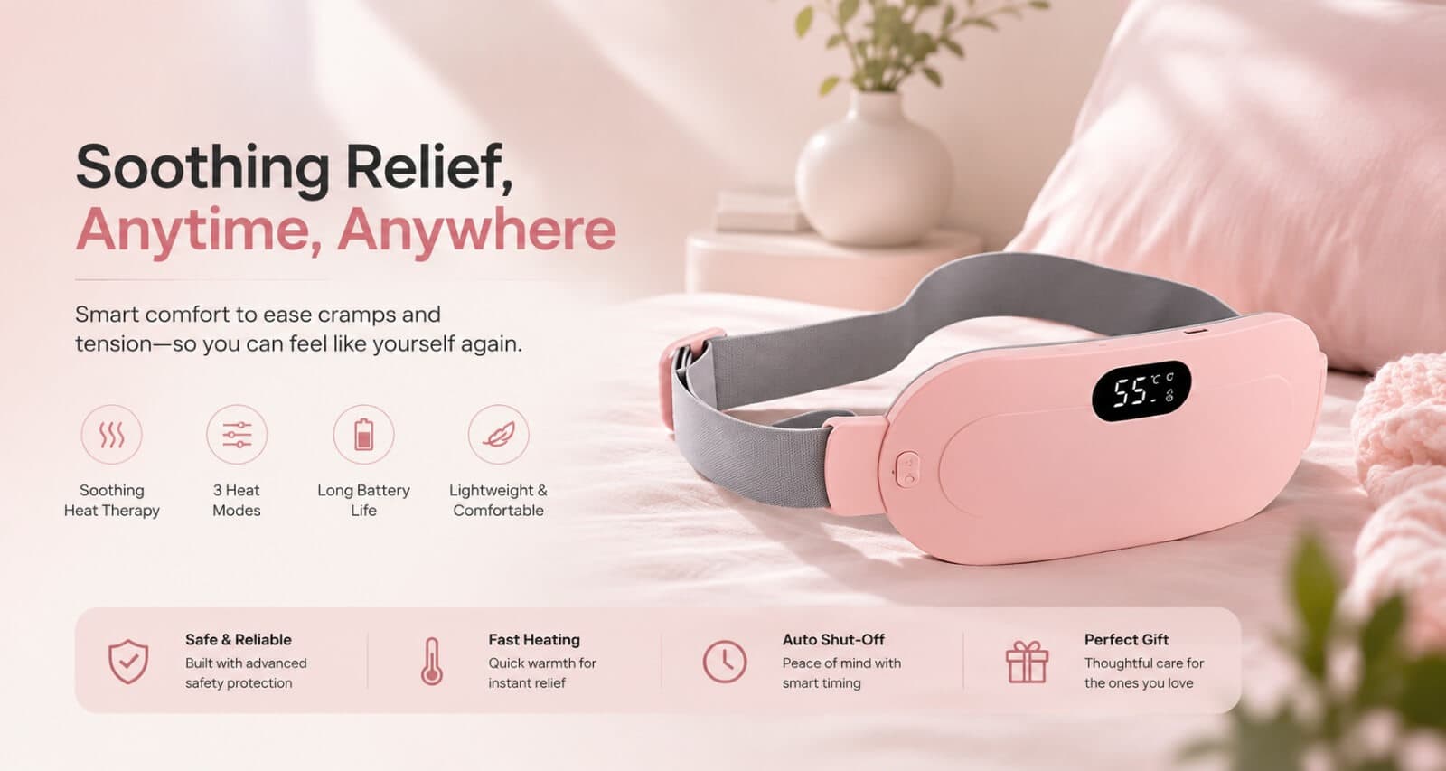 Cordless Menstrual Heating Pad & Cramp Massager