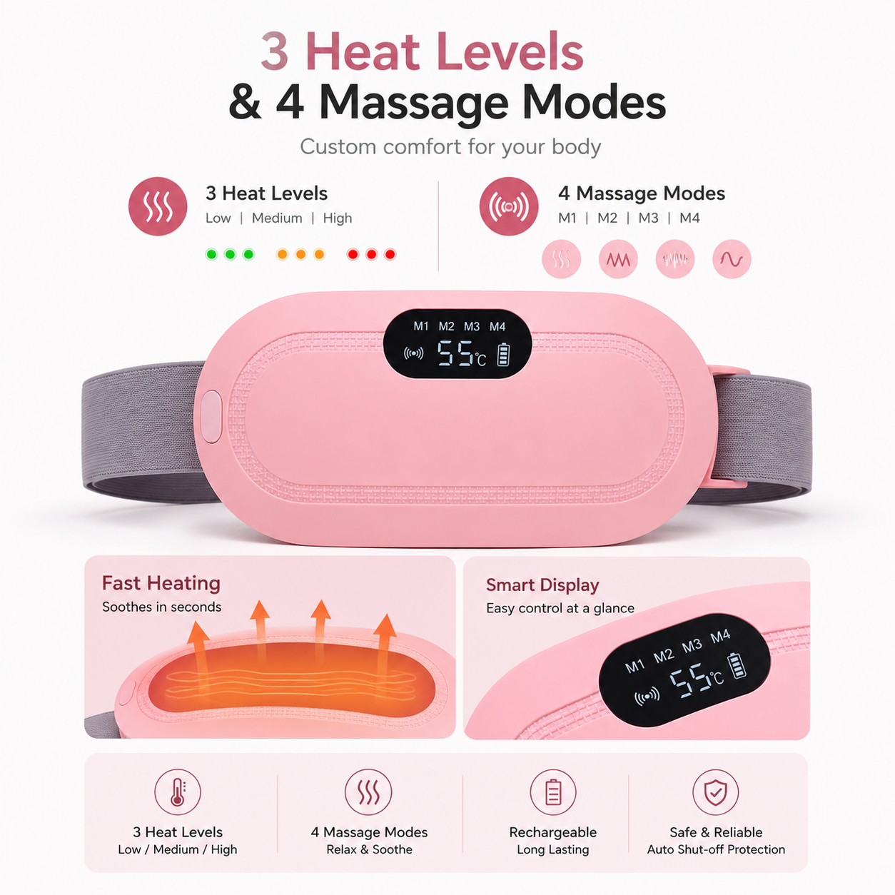 Cordless Menstrual Heating Pad & Cramp Massager